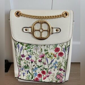 Iman White Floral Convertible Bag